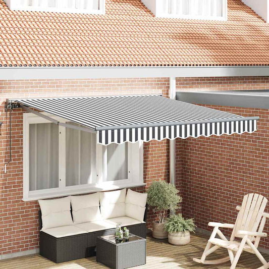 Retractable Awning Manual Anthracite and White 300x250 cm