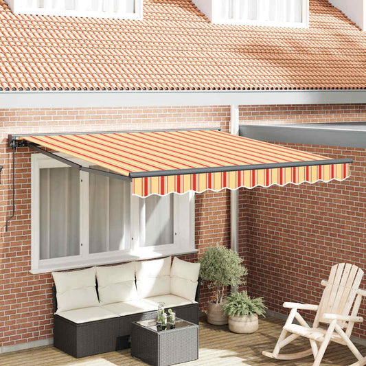 Manual Retractable Awning Yellow and Orange 300x250 cm