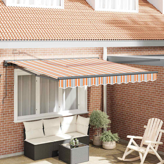 Retractable Awning Manual Blue and orange 300x250 cm