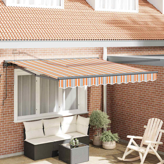 Retractable Awning Manual Blue and orange 300x250 cm
