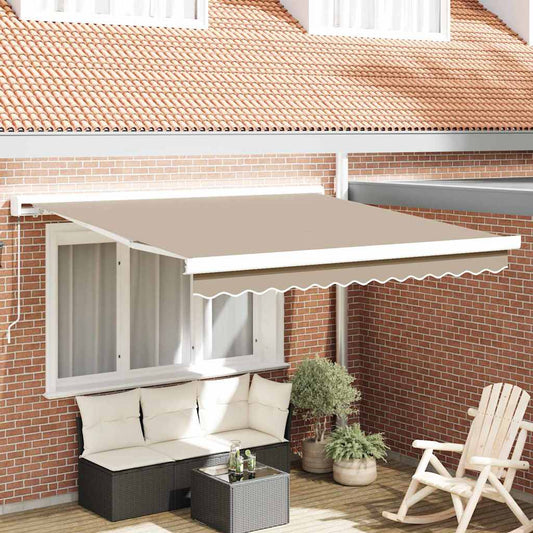 Manual Retractable Awning Beige 300x250 cm