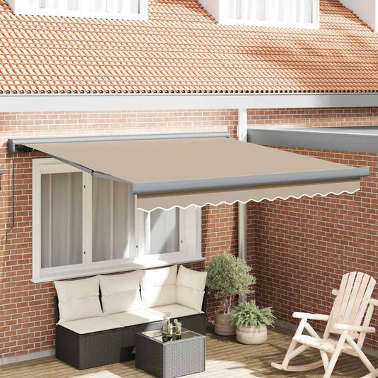 Retractable Awning Beige 300 x 250 cm Fabric, Metal