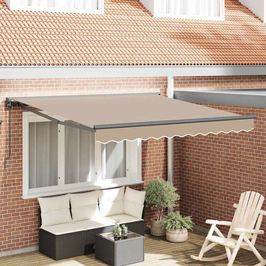 Retractable Awning Manual Beige 300x250 cm Polyester