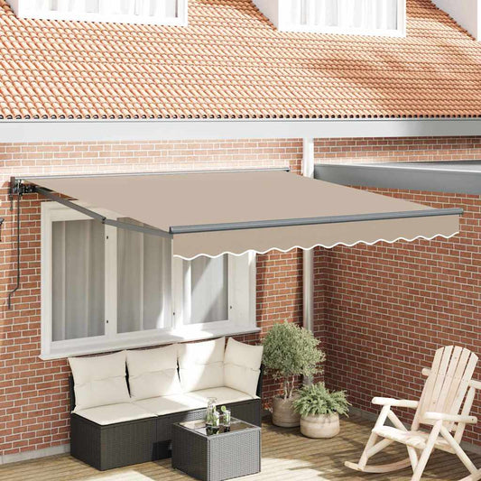 Retractable Awning Manual Beige 300x250 cm Polyester