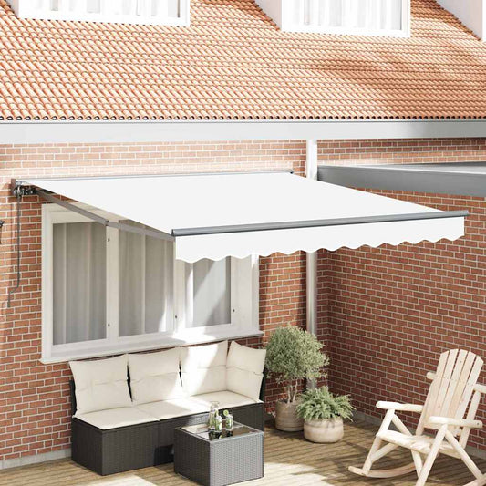 Retractable Awning Manual White 300x250 cm Polyester