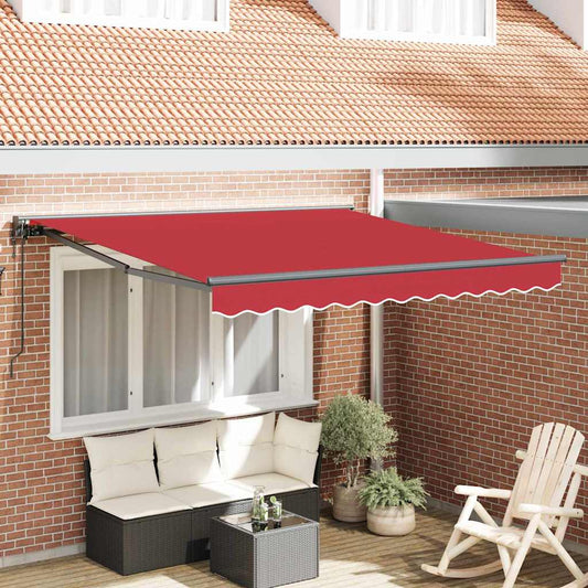 Retractable Awning Manual Red 300x250 cm Fabric