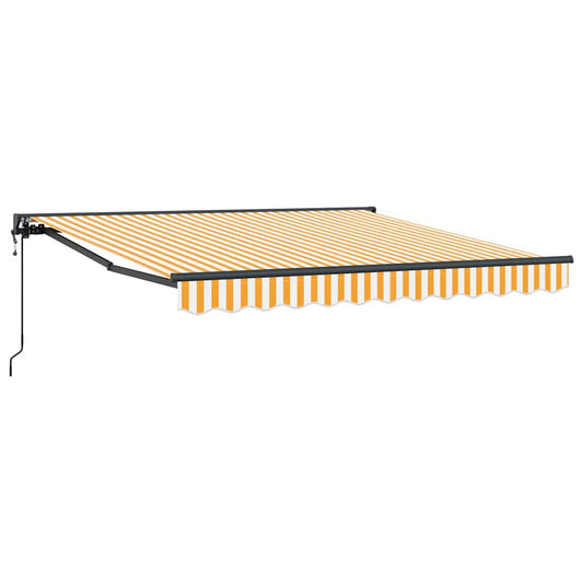 Retractable Awning Manual Orange and White 350x250 cm