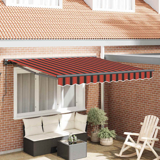 Retractable Awning Manual Orange and Brown 350x250 cm
