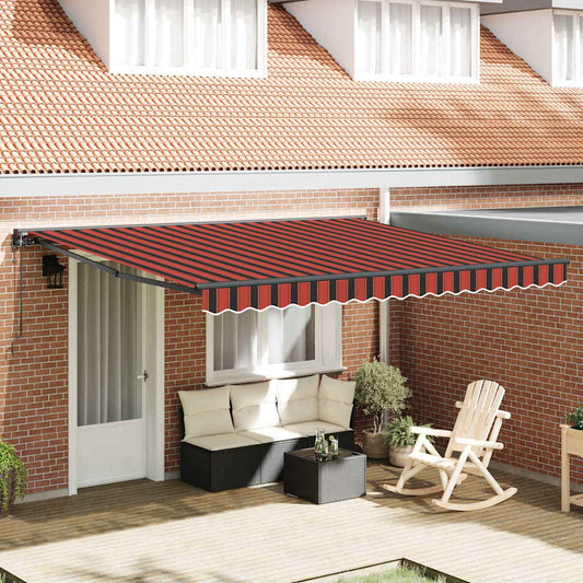Retractable Awning Manual Orange and Brown 400x300 cm