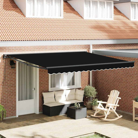 Retractable Awning Manual Black 400x300 cm