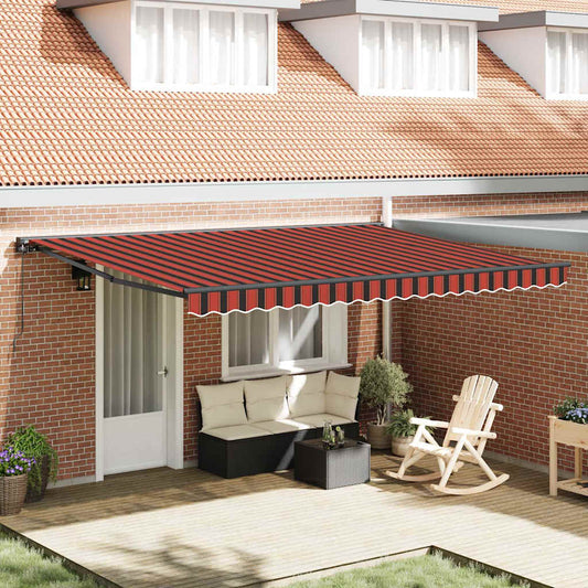 Retractable Awning Manual Orange and Brown 450x300 cm