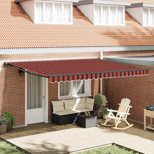 Retractable Awning Manual Orange and Brown 450x300 cm