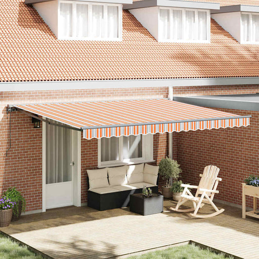 Retractable Awning Manual Blue and orange 450x300 cm
