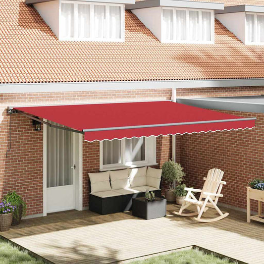 Retractable Awning Manual Red 450x300 cm Polyester