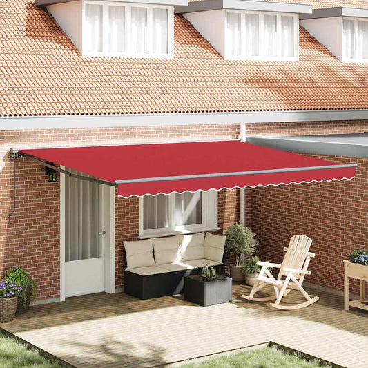 Retractable Awning Manual Red 450x300 cm Polyester and Metal