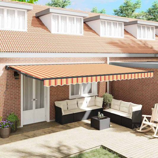 Retractable Awning Manual Yellow and Orange 500x300 cm