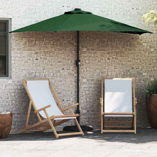 Garden Parasol Half with Aluminium Pole Green 294 cm