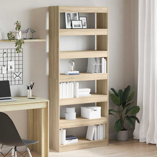 Sonoma Oak Bookshelf Sonoma oak Engineered wood 80 x 30 x 198 cm