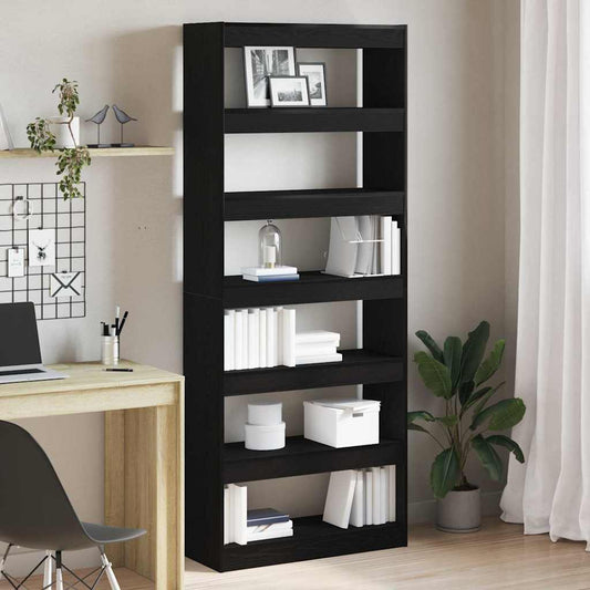 Black Oak Bookshelf Black oak Engineered Wood 80 x 30 x 198 cm