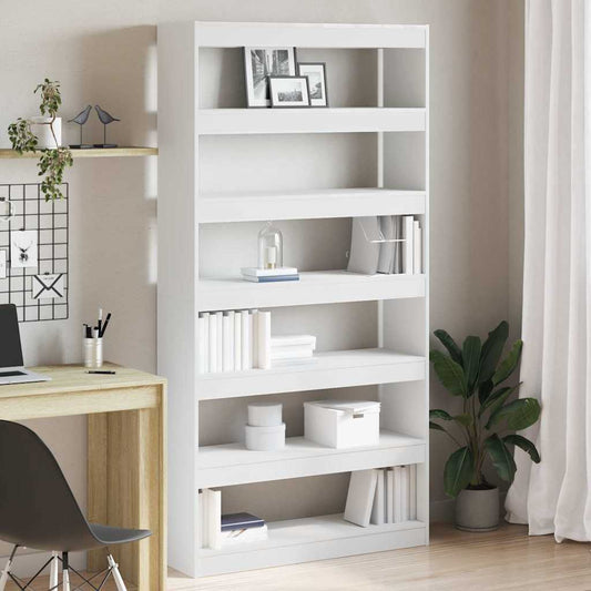White Bookshelf White Engineered wood 100 x 30 x 198 cm Shelving
