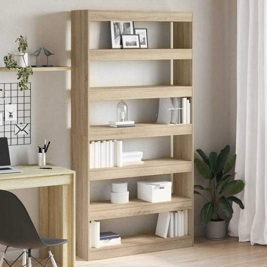 Bookcase Sonoma Oak Engineered Wood 100 x 30 x 198 cm Shelving