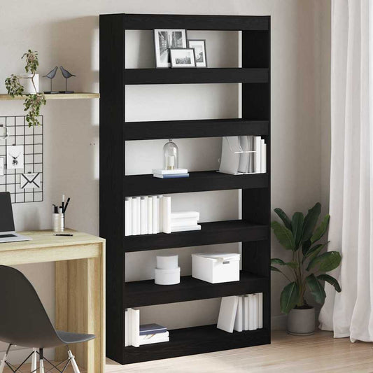 Bookcase Black oak Engineered wood 100 x 30 x 198 cm Shelving
