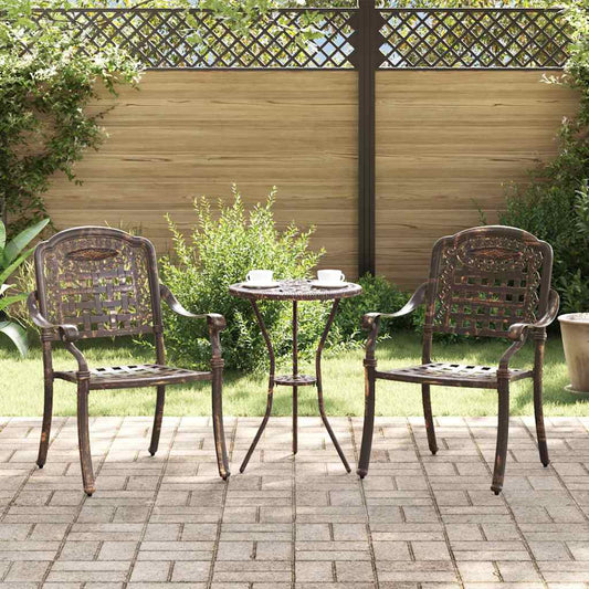 Garden Chair 2 pcs Bronze 55 x 56.5 x 91cm Aluminium