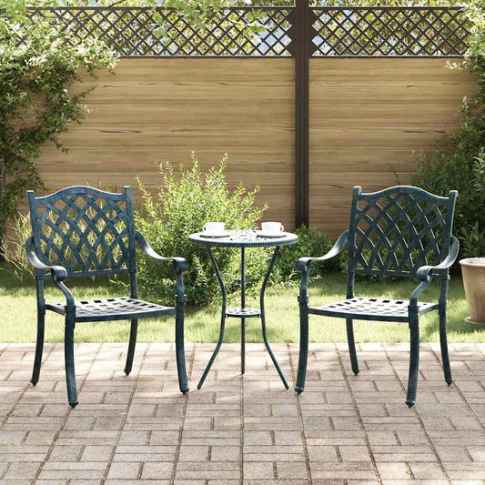 Garden Chair 2 pcs Green 55 x 56.5 x 91cm Aluminium