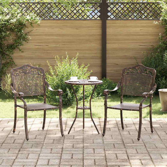 Garden Chair 2 pcs Bronze 55 x 56.5 x 91cm Aluminium