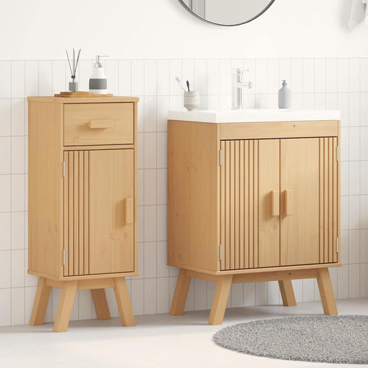 2 Piece Bathroom Furniture Set Solid Wood Pine