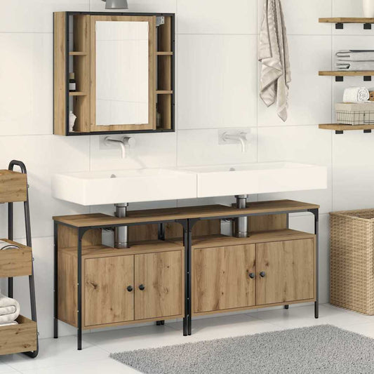 Bathroom Vanity Units with Shelf 3 pcs Brown 80 x 30 x 60 cm