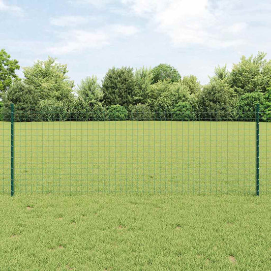 Euro Fence with 5 U Posts Green 0.8x10 m Steel