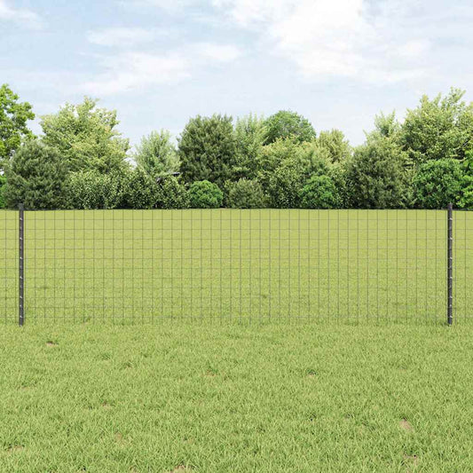 Euro Fence with 5 U Posts Grey 0.6x10 m Steel