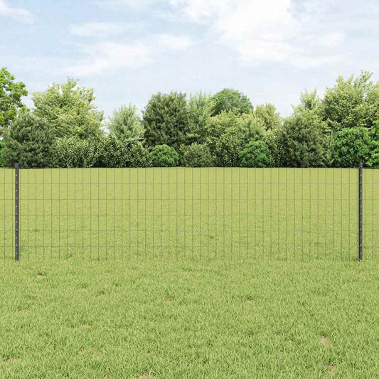 Euro Fence with 5 U Posts Grey 0.6x10 m Steel
