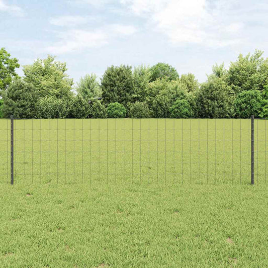 Euro Fence with 5 U Posts Grey 0.6x10 m Steel
