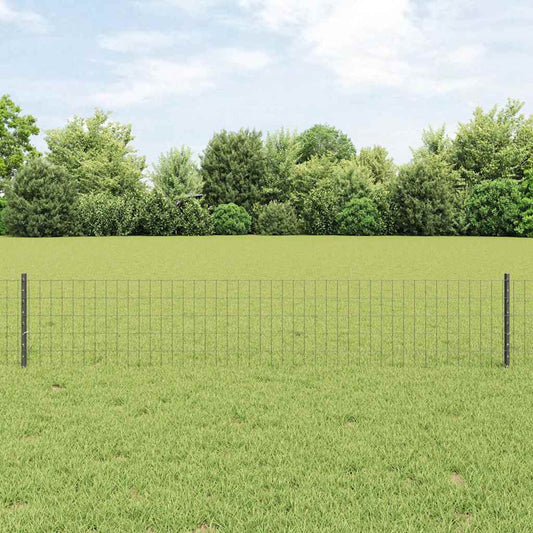 Euro Fence with 11 U Posts Grey 0.4x25 m Steel