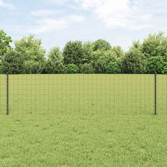 Euro Fence with 5 U Posts Grey 0,6x10 m Steel