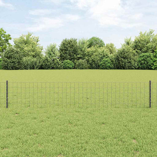 Euro Fence with 11 U Posts Grey 0,4x25 m Steel