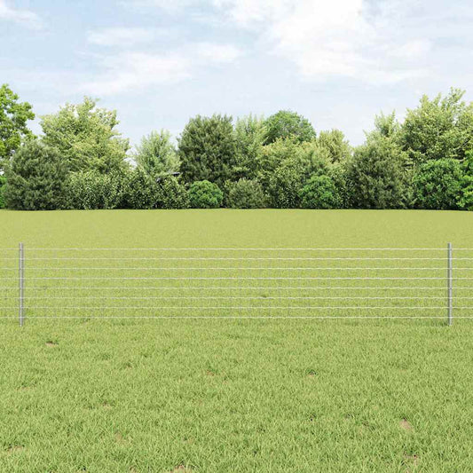 Euro Fence with 11 U Posts Silver 0,4x25 m Steel