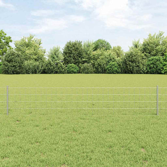 Euro Fence with 11 U Posts Silver 0,4x50 m Steel