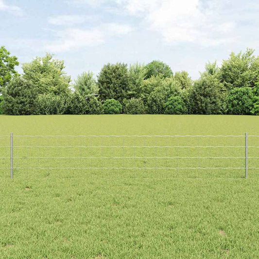 Euro Fence with 11 U Posts Silver 0.4 x 50 m Steel