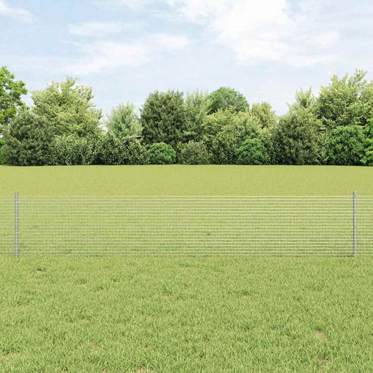 Welded Wire Fence with 5 U Posts Silver 0.4x10 m Steel