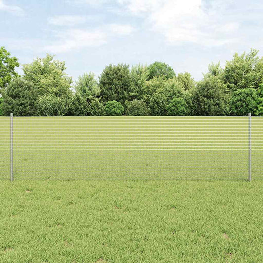 Welded Wire Fence with 5 U Posts Silver 0.6x10 m Steel