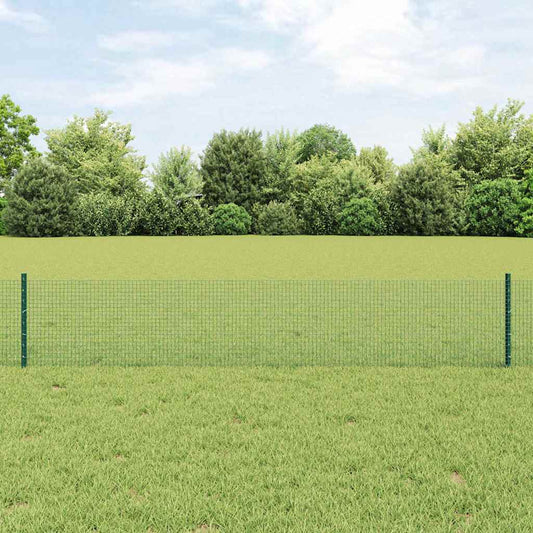 Welded Wire Fence with 11 U Posts Green 0.4x25 m Steel
