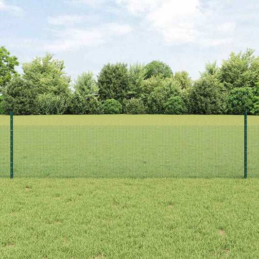 Welded Wire Fence with 11 U Posts Green 0.5x25 m Steel