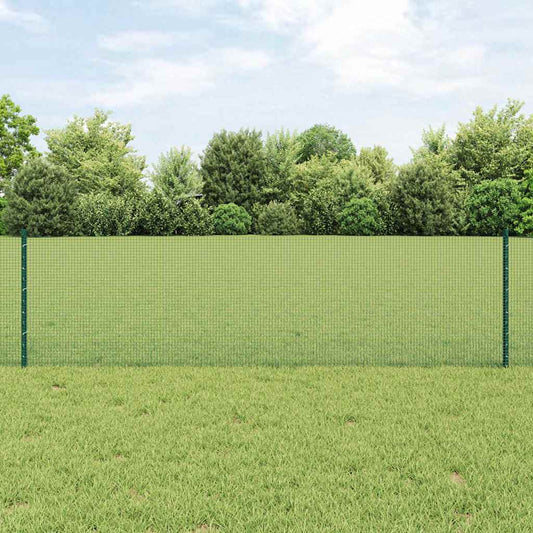 Welded Wire Fence with 11 U Posts Green 0.6x25 m Steel