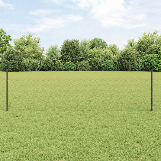 Fence Posts 5 pcs U-Channel Grey 60 cm Steel