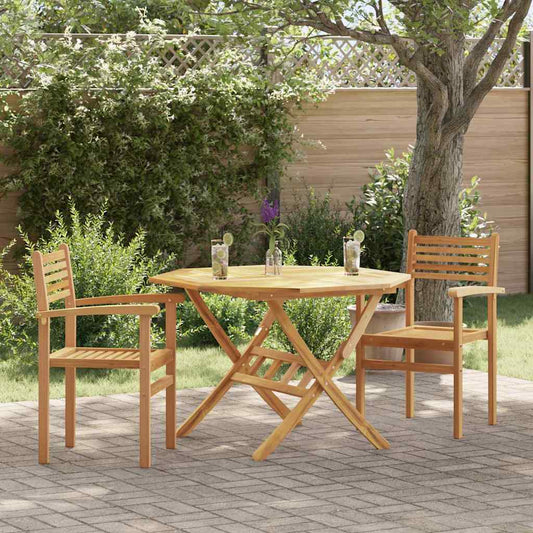 Garden Stacking Chairs 2 pcs Brown 55.5 x 55.5 x 90 cm