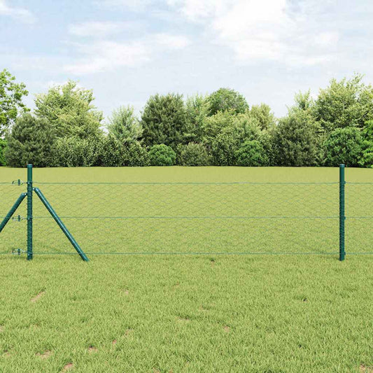 Hexagon Fence Green 0.5x10 m Steel