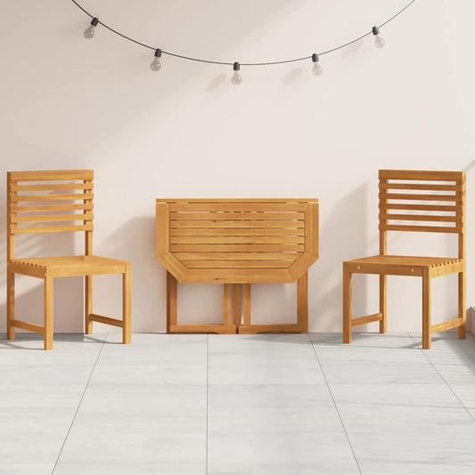 3-Piece Garden Bistro Set - Solid Acacia Wood